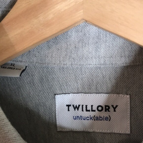 Twillory untuckable mens tailored fit long sleeve button down cotton shirt XL - Picture 5 of 12